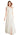 Woman wearing a one-shoulder white dress with a bow on a white background