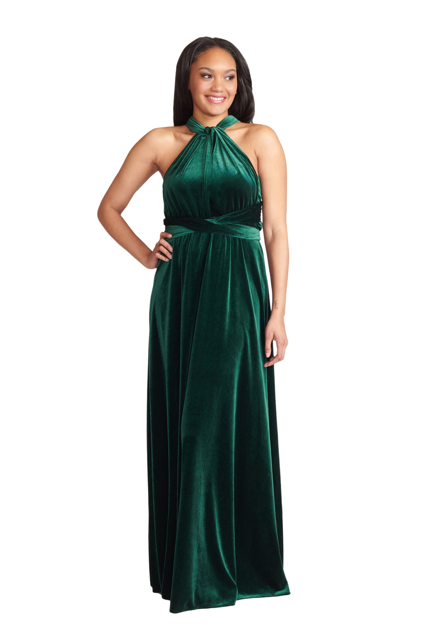 green velvet infinity dress Infinity Dress Emerald Green Bridesmaid Dresses Green Emerald Velvet Dress Infinity Dress/Wrap Convertible