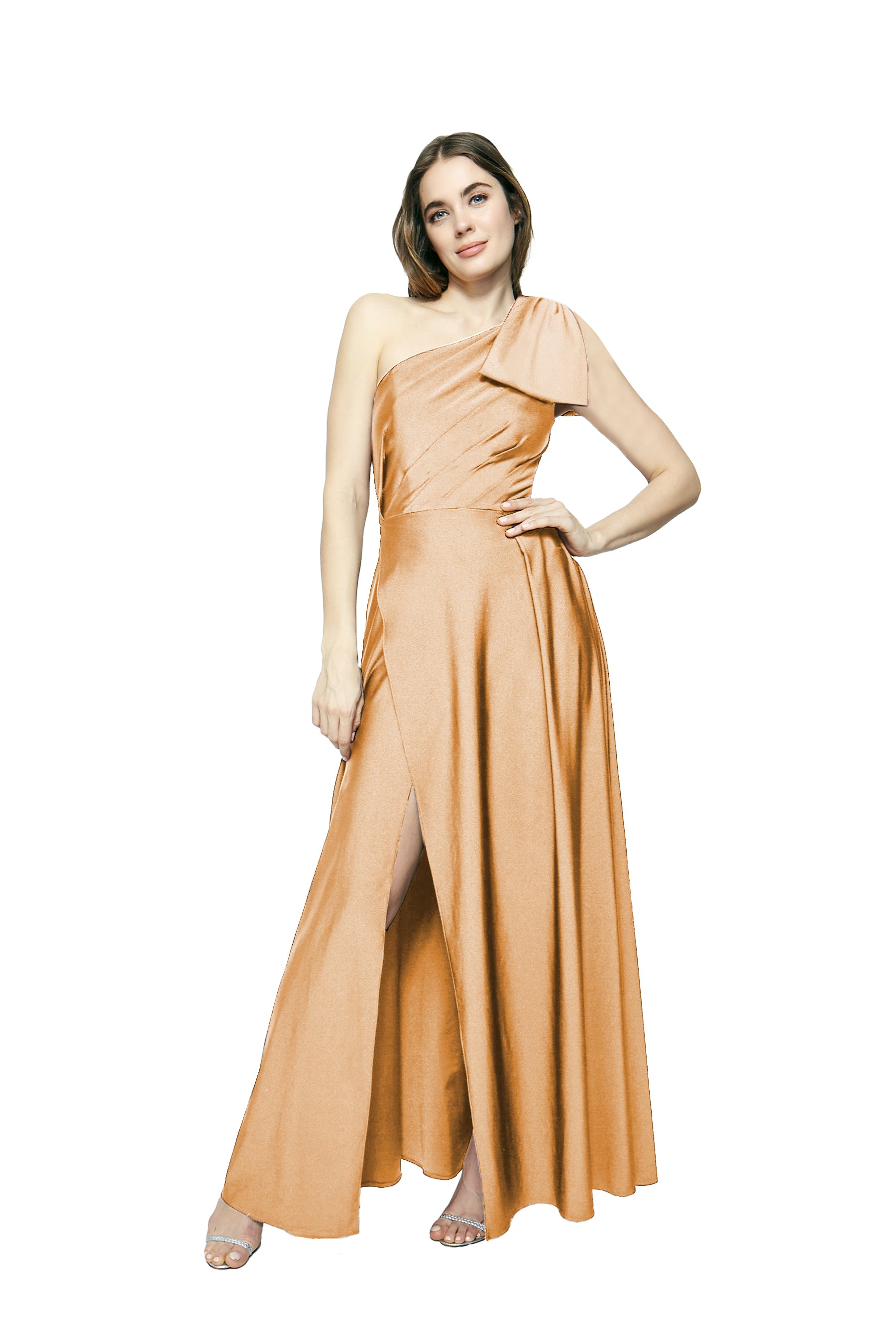 bari jay one shoulder bridesmaid dress 2301 Black