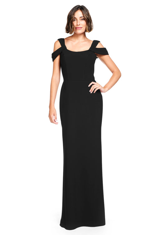 Halston heritage cold on sale shoulder crepe gown