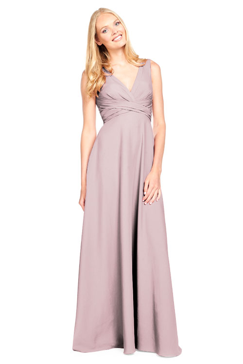 Surplice Tank Long Chiffon Bridesmaid Dress